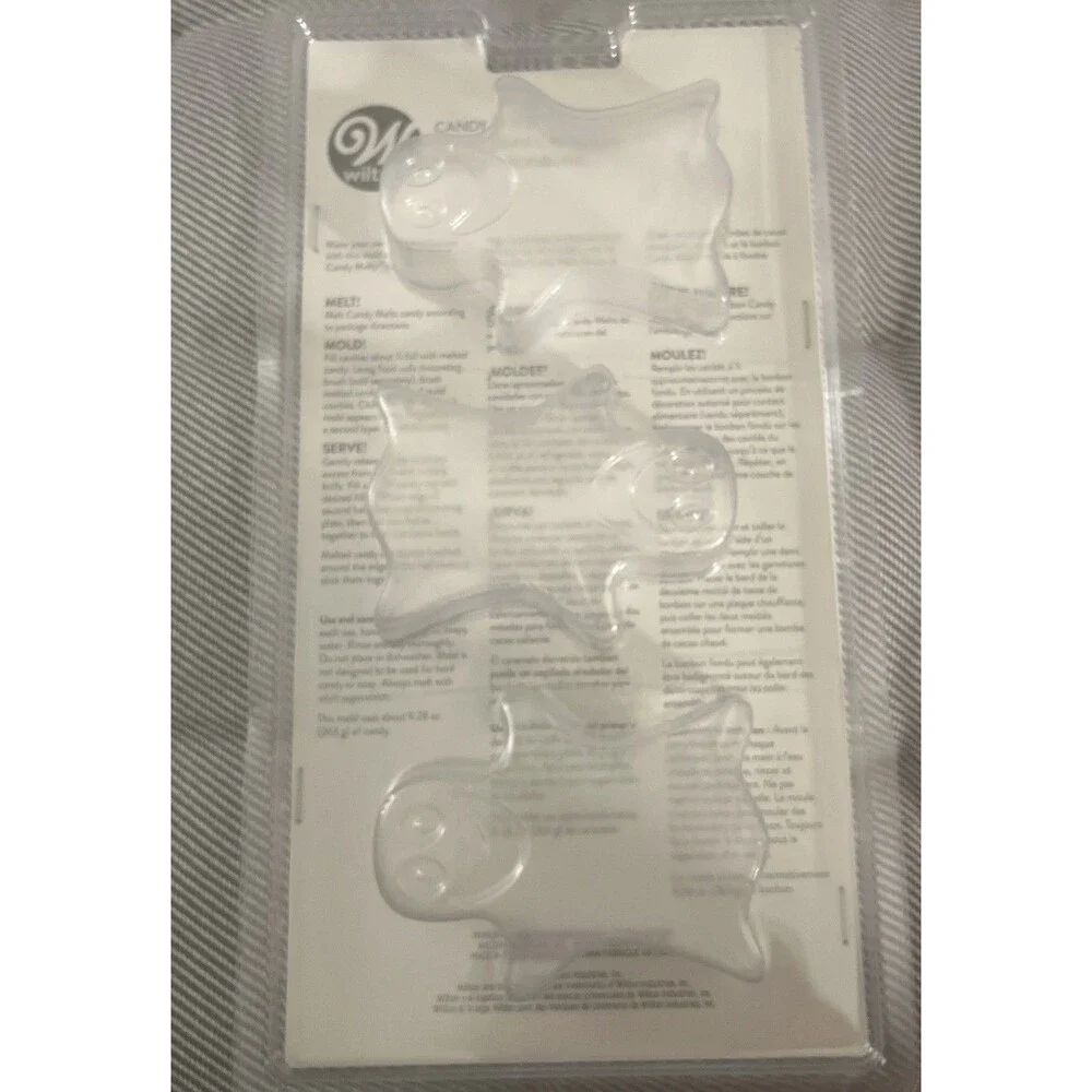 3 Wilton Candy Molds-Ghosts.  1 Design - 3 Mold Cavities.